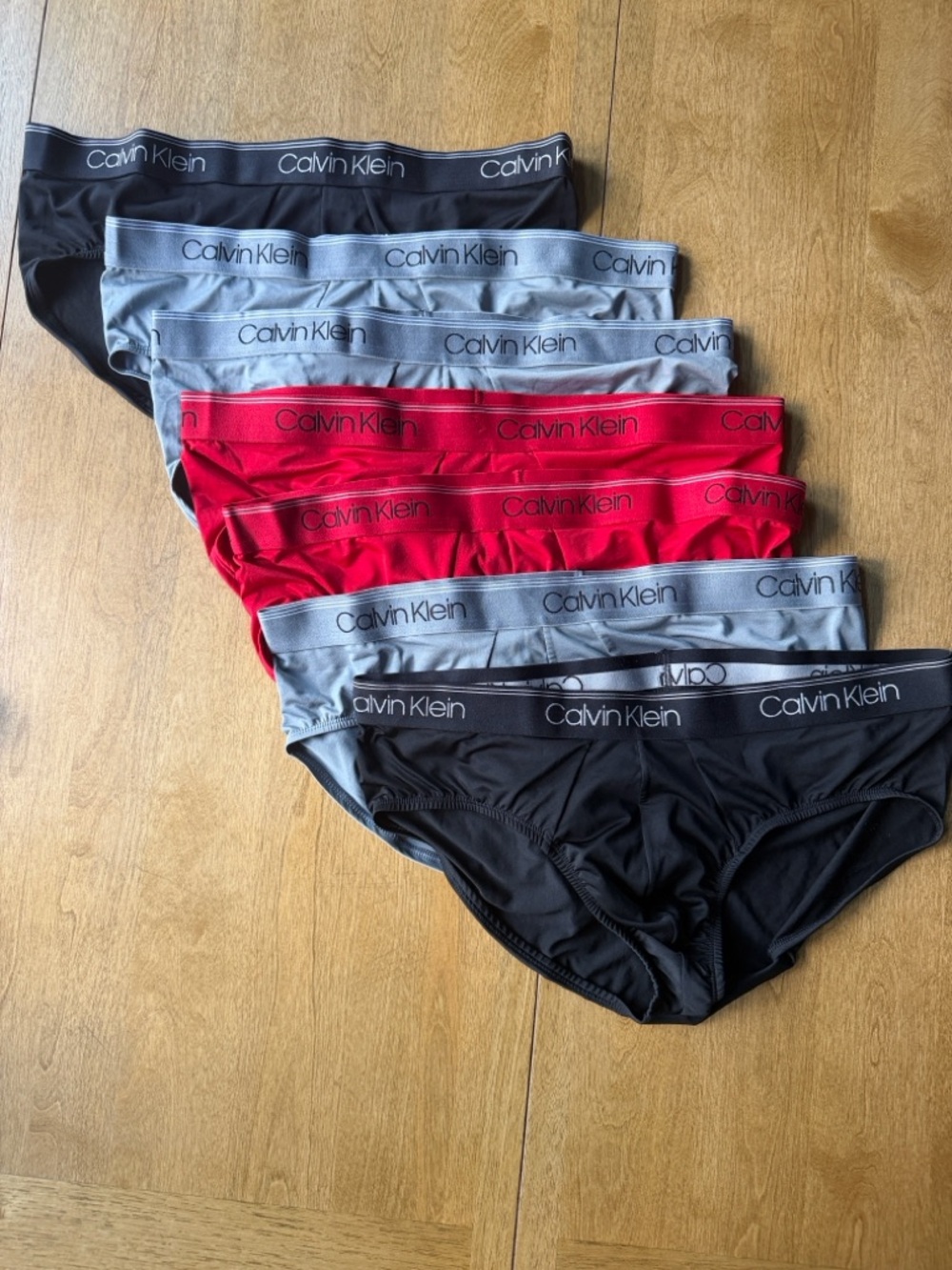 Calvin Klein Men's Microfiber Briefs Pack - Black, Gray & Red